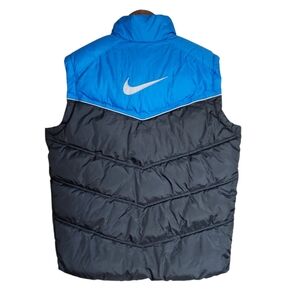 Nike Black and Blue Puffer Vest